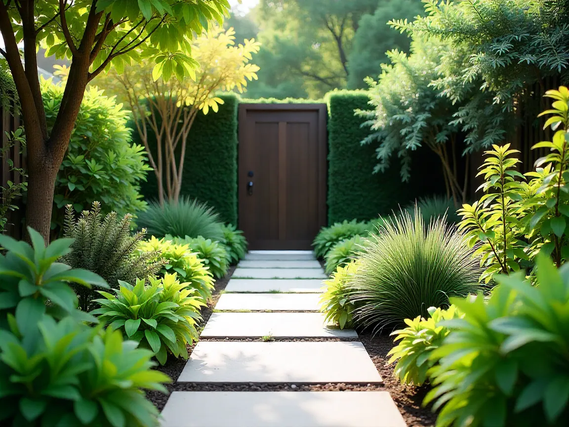 Moderne tuinontwerp met diverse planten